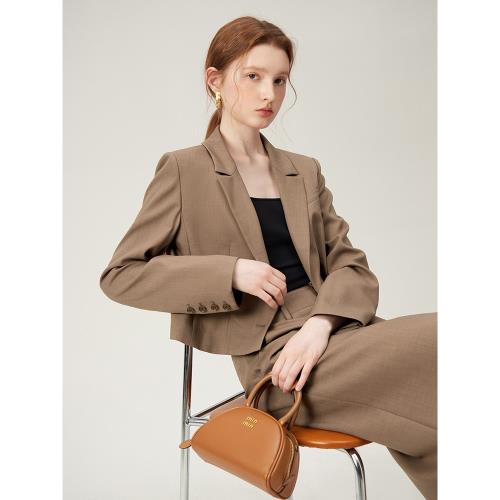 范思藍恩設計感短款小西裝外套女春裝職業面試西服套裝24FS11162