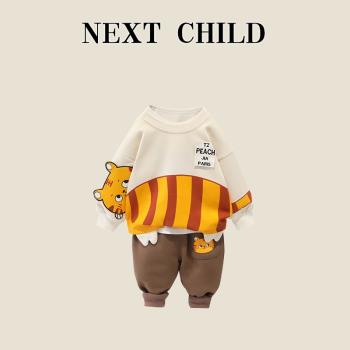 英國Next Child兒童春秋季卡通衛衣兩件套男寶寶時尚可愛休閑套裝