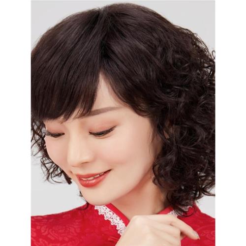 中老年女士燙發假發女仿真短發燙發假發女短發全頭套自然假發套女