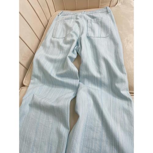 CHUNZHNE 2024夏季新款薄款高腰直筒休閑褲女寬松顯瘦闊腿褲ins