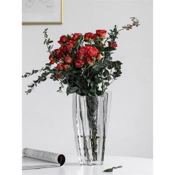 捷克進口 Bohemia水晶玻璃花瓶北歐輕奢風插花裝飾品客廳擺件透明