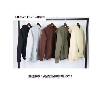 歐美oversize落肩加絨套頭衛衣