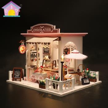 DIY小屋蛋糕甜品模型歐式手工精緻女生日禮物小房子泡泡瑪特場景