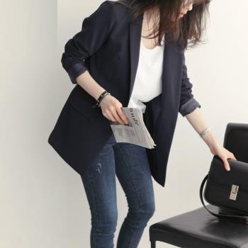 西裝外套女韓版2024春秋新款修身休閑chic上衣黑色小西服職業裝秋