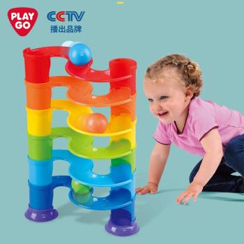 PLAYGO貝樂高積木拼接梯架滾球遊戲兒童玩具親子互動男孩女孩玩具