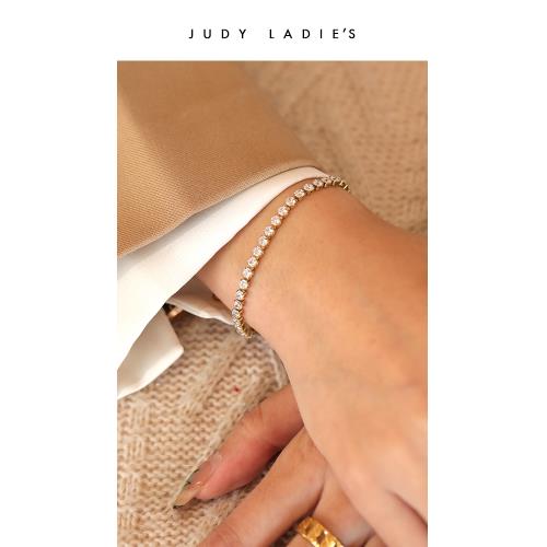 【亮瞎渣男的雙眸】judy小眾設計 18K金滿鋯石手鏈女可調節冷淡風