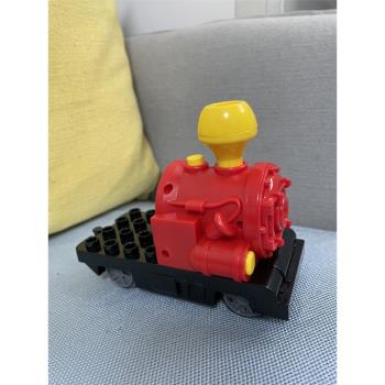 兒童拼裝益智玩具適用於軌道大顆粒積木電動火車頭配件非爬坡款