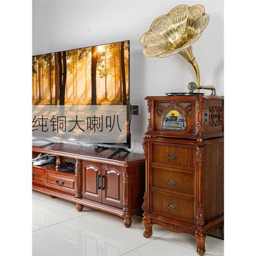今墨留聲機復古客廳美式歐式中式黑膠唱片機老式仿古卡拉OK留音機|黑膠