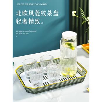輕奢桌面玻璃茶具放置盒水杯架