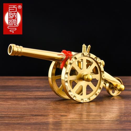 百納源黃銅大炮模型辦公室桌面擺件創意現代櫥窗手工藝禮品時尚|裝飾擺 