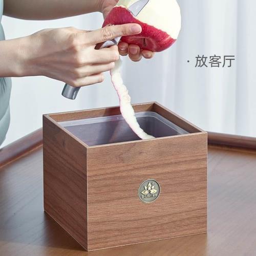 高級感木質桌面垃圾桶客廳茶幾辦公室桌上迷你小號方形無蓋廢紙簍