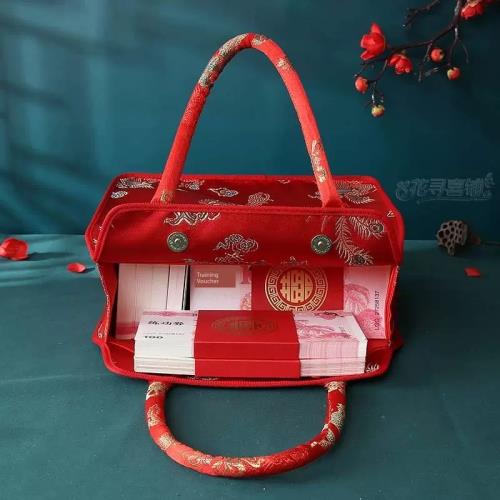 提盒親彩禮高袋訂婚結婚檔彩09383禮盒聘禮金0婚布袋禮1萬2萬0下