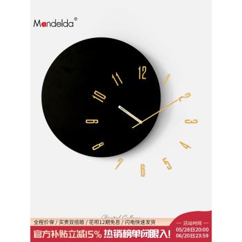 輕奢裝飾時鐘掛墻極簡鐘表掛鐘客廳北歐家用創意現代簡約藝術背景