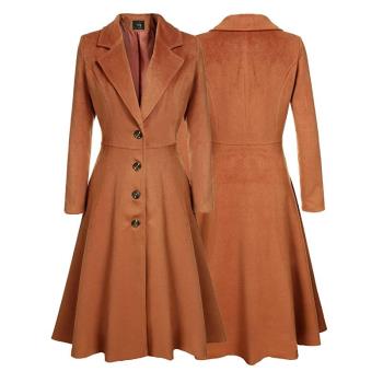 Plus-size 3XL ladies slim long woolen coat trench coat女風衣