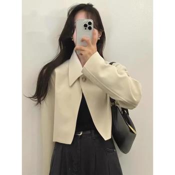 chic韓國翻領一粒扣長袖西裝外套