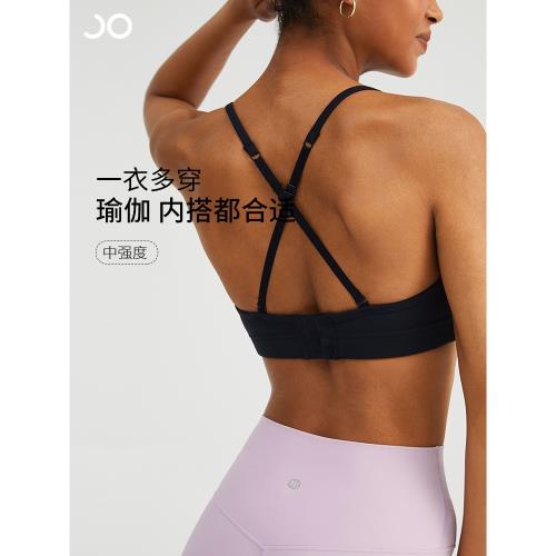 焦瑪 2025秋新款美背細帶瑜伽內衣可拆胸墊運動背心防震聚攏文胸