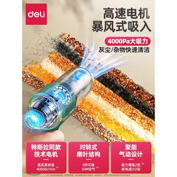 得力超強無線充電小型車載吸塵器
