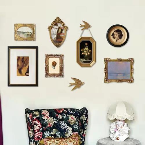 新款復古小眾藝術輕奢組合掛畫法式客廳沙發背景墻裝飾畫餐廳壁畫