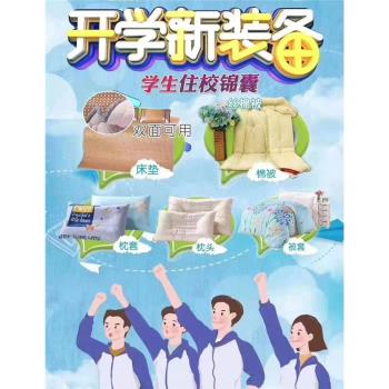 40支學生六件套裝全棉加厚被芯被套藤面床墊決明子枕芯送枕套純棉