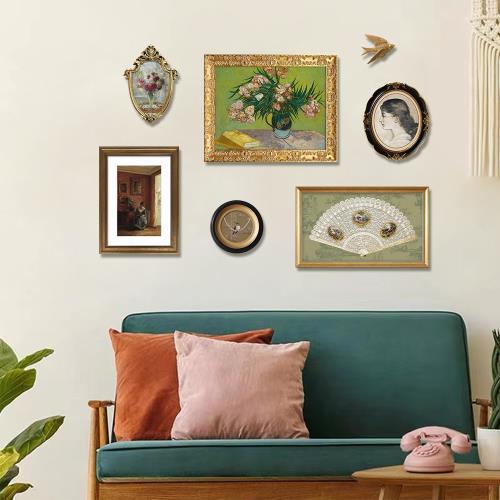 新款客廳美式背景墻組合畫臥室餐廳墻面復古裝飾畫現代裝飾畫有框