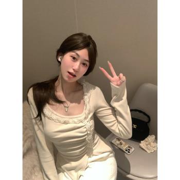 性感上衣不規則開叉蕾絲絕美魚骨