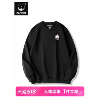 KERWATS可維斯品牌大碼男女情侶無性別皇冠龍字母胸花中國風衛衣