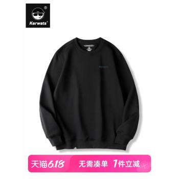 KERWATS可維斯品牌大碼男女情侶無性別字母胸花簡約百搭美式衛衣