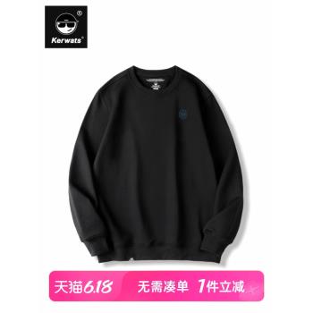 KERWATS可維斯品牌大碼男女情侶無性別圖示胸花純棉春季寬松衛衣