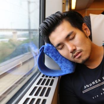 旅行便攜休息靠枕U飛機火車抱枕多功能趴睡枕小號商務辦工午休枕D