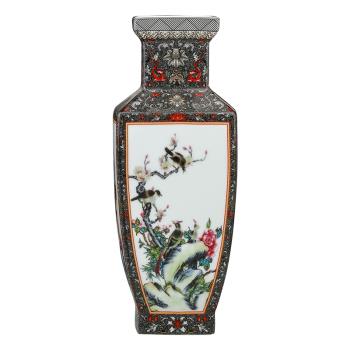 景德鎮陶瓷器仿古琺瑯彩花瓶插花中式瓷瓶客廳裝飾品家居復古擺件