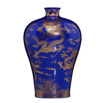 景德鎮陶瓷器仿古描金花瓶擺件插花客廳玄關電視櫃酒櫃家居裝飾品