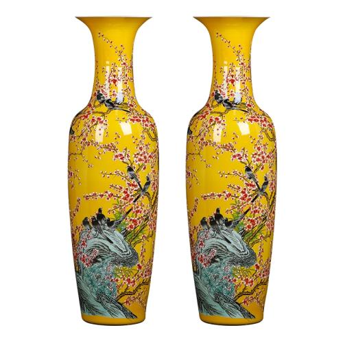 景德鎮陶瓷器落地大花瓶手繪粉彩中式瓷瓶酒店客廳擺件大號裝飾品|花器
