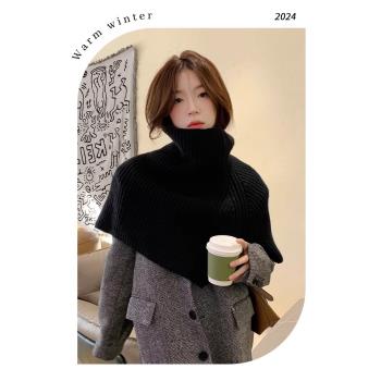 圍巾女秋冬季新款時尚外搭套頭圍脖女純色韓版脖套毛線針織披肩潮
