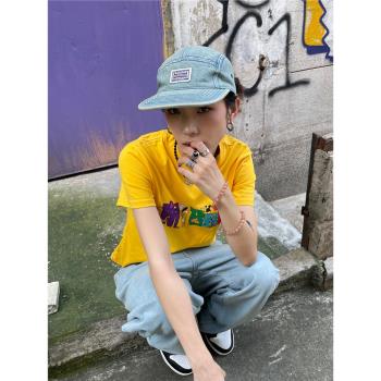 嘻哈夏季重磅滑板平簷男女五片帽
