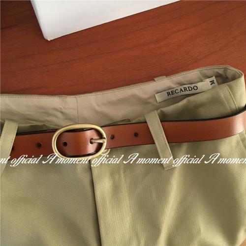 A moment official_金屬方扣腰帶ins博主新款質感chic簡約皮帶女