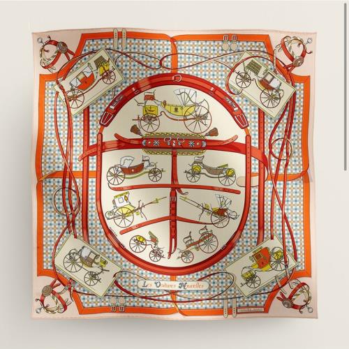 新式座駕 24年H家新款原版真絲斜紋18姆米90大方巾桑蠶絲裝裱絲巾