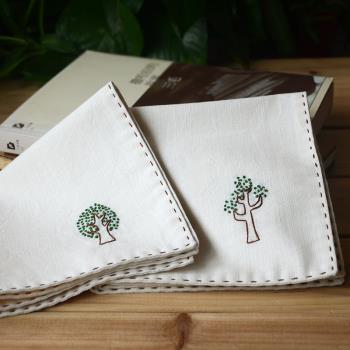我的刺繡全棉情侶男士雙層手帕