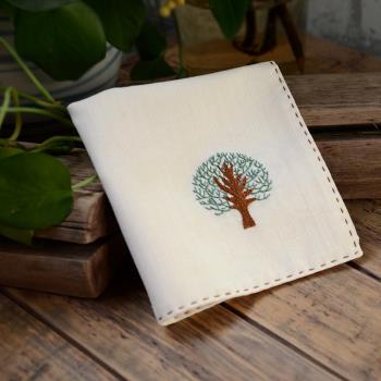 刺繡情侶男士雙層全棉禮物手帕