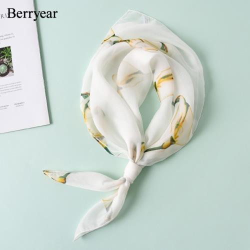 真絲小方巾絲巾女百搭春秋護頸韓國小領巾100%桑蠶絲圍巾薄款紗巾