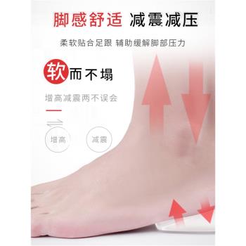 柔軟矽膠加厚隱形透明減震後跟墊