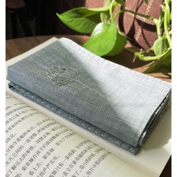 刺繡雙層男士禪意古風禮物手帕
