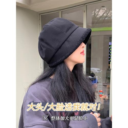 大頭星球大頭圍魚夫女帽漁夫帽秋季帽子女款2026新款顯臉小針織帽