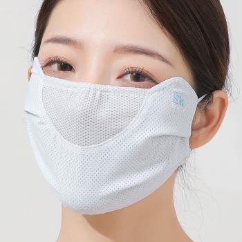 真絲口罩防曬面罩夏季薄款防紫外線透氣女桑蠶絲戶外遮陽護眼角