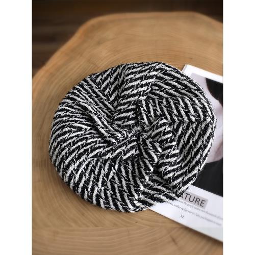 小野商 原創小香風貝雷帽女大頭廓形蓓蕾帽時尚百搭秋冬帽子女潮