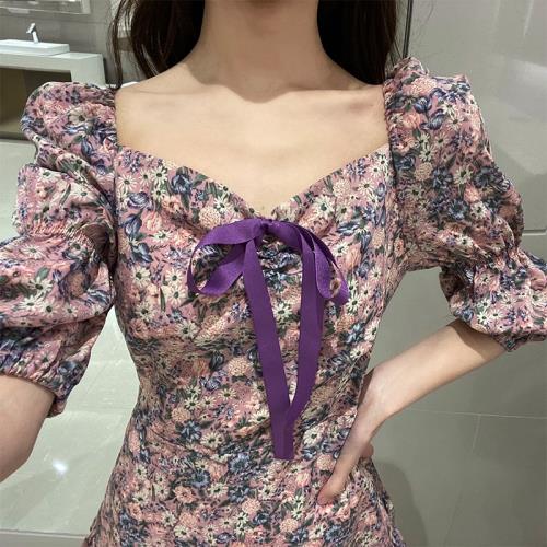 邁締諾溫柔風小個子顯瘦ins風超仙女氣質紫色吊帶連衣裙子2025年