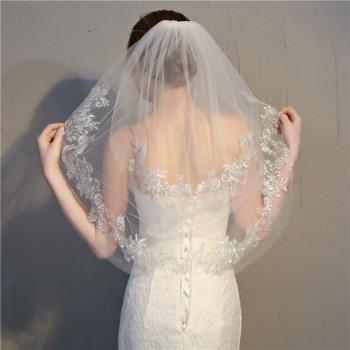 歐美百搭蕾絲邊婚紗禮服配飾披肩