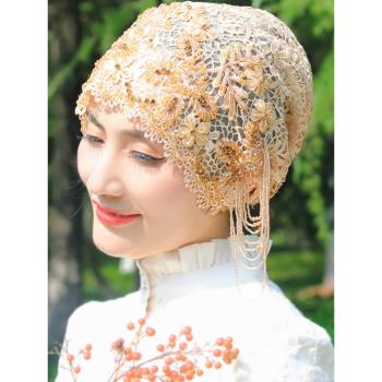 女回民蕾絲遮發帽頭巾