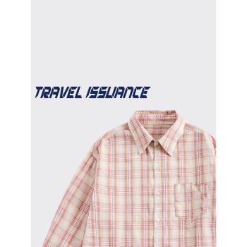 TRAVEL ISSUANCE 穿搭日記 慵懶風翻領休閑寬松長袖襯衫情侶百搭