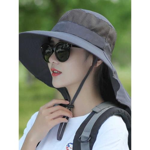 夏天遮陽騎車戶外披肩透氣帽子