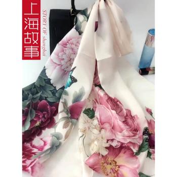上海故事女秋冬季絲綢禮盒裝圍巾